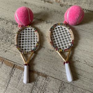 Love playing tennis? Ace-ing this look with these pretty tennis earrings!